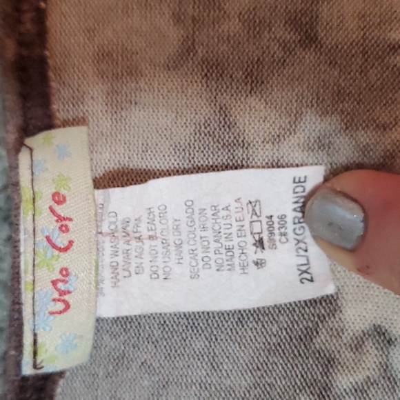 Pretty Brown stretch Floral Dress top xl - Picture 3 of 8